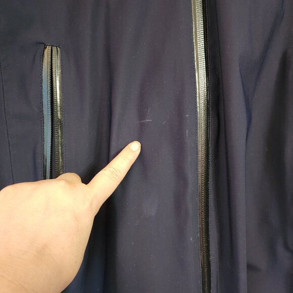 Creenstone Coats Navy Blue Raincoat 9000 Women Sz 44/14 US Double Zip Outdoor - Picture 7 of 16